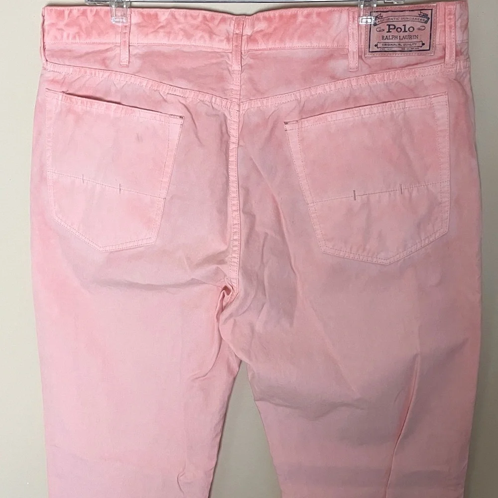 Polo Ralph Lauren Varick Slim Straight Leg Jeans Men's 36 X 30 Pink Dye Vacation